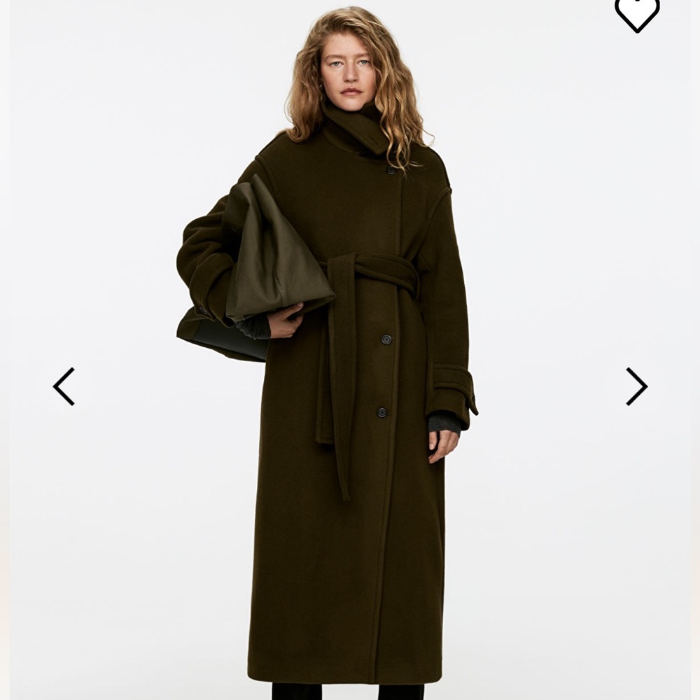 NWT Arket Oversized Belted Wool Trench Coat Size 2